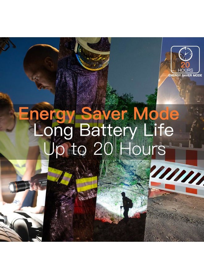 Kunhe Heavy Duty 3D Cell LED Flashlights Large Aluminum Zoomable High Lumens 1000 LM Battery Powered Police Flash Light- Big Flashlight for Home Emergency Power Outages Camping Car - Image 3