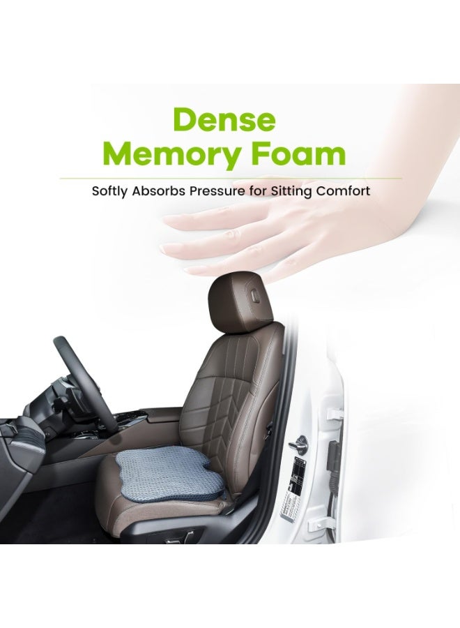 Soft Dense Memory Foam Car Seat Cushion for Driving - Seat Cushion for Car Seat Driver with Wedge Design  Raised Back to Broaden Vision, Provides Comfort for Lower Back - Image 3