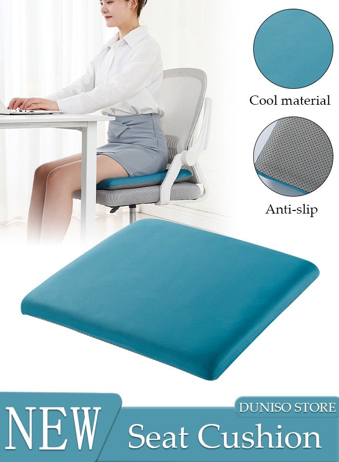 DUNISO Cooling Seat Cushion Memory Foam Non Slip Ice Silk Cushion Breathable Chair Cushion High Resiliency Seat Cushion for Sciatica and Lower Back Pain Relief, Comfortable Coccyx Cushion for Home Office  - Image 1