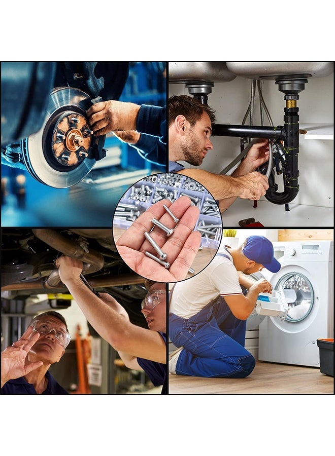 PCOMORE 1080-Piece Metric Screws & Bolts Assortment Kit – M3/M4/M5/M6 Machine Screws, Hex Bolts, Phillips & Slotted Pan Head, Nuts & Flat Washers – Hardware Fastener Set for DIY, Furniture & Repairs - Image 4