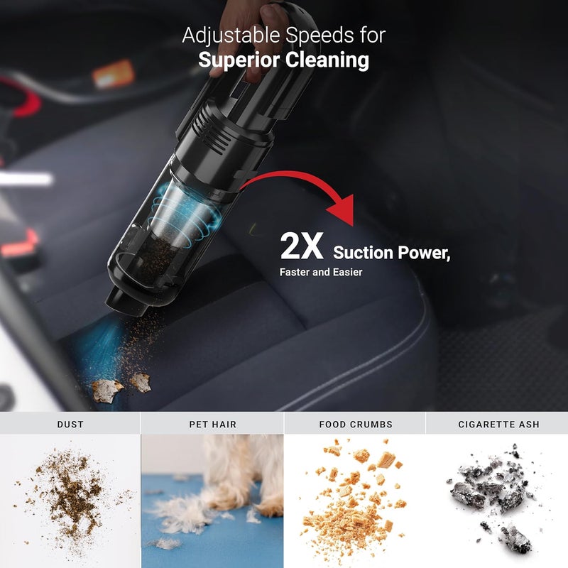 Dylect Wireless Car Vacuum Cleaner: 6000Pa Strong Suction,4000Mah Battery,Fast Type-C Charging,Washable Hepa Steel Filter,Copper Motor,Compact&Lightweight for Dry Use,0.2 Liter - Image 5