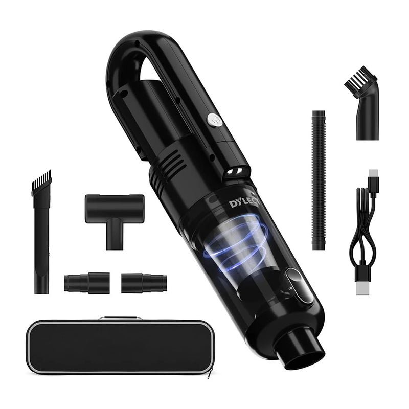 Dylect Wireless Car Vacuum Cleaner: 6000Pa Strong Suction,4000Mah Battery,Fast Type-C Charging,Washable Hepa Steel Filter,Copper Motor,Compact&Lightweight for Dry Use,0.2 Liter - Image 1