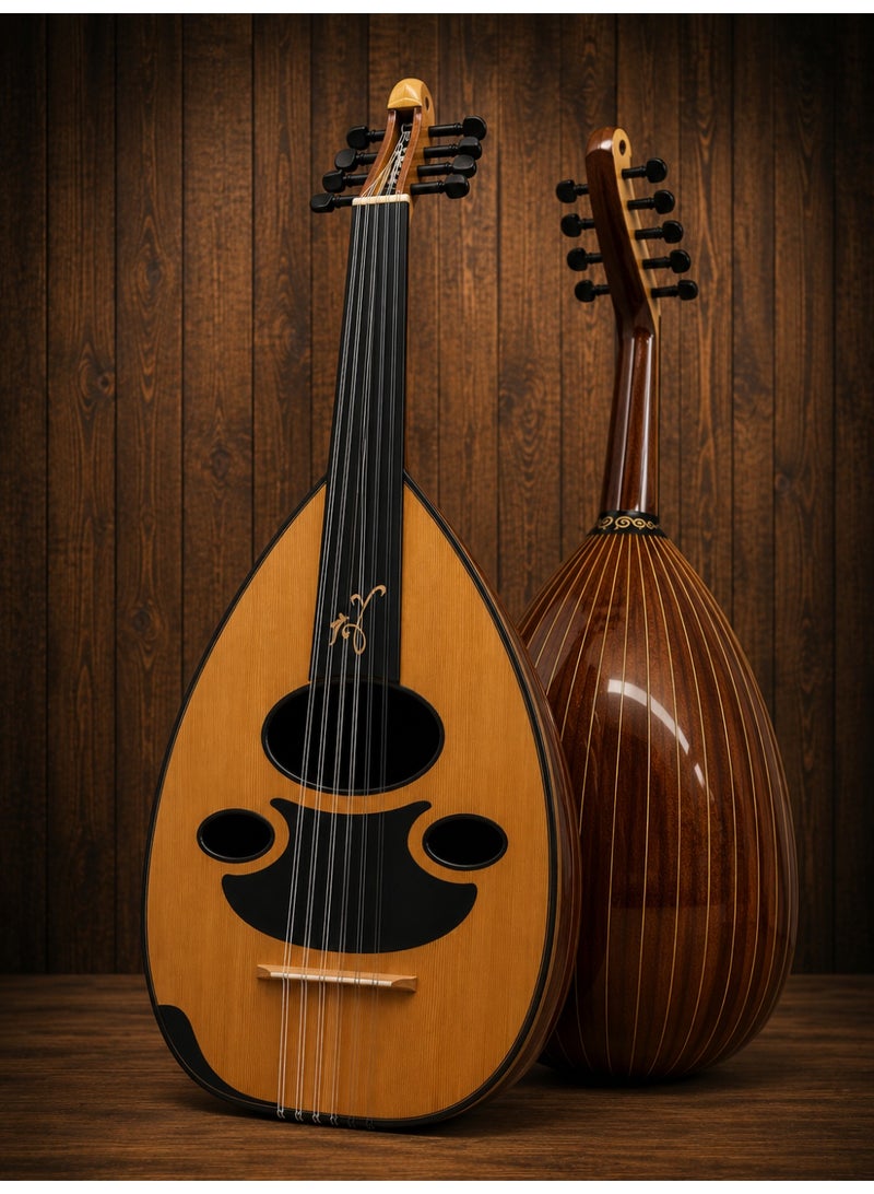 Syrian Musical Oud Iraqi Model No.3 Movable Bridge Cedar Top Mahogany Back