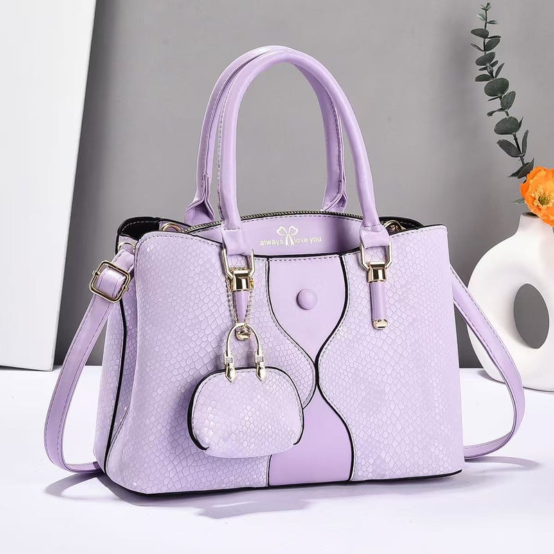 Handbag Retro Trendy Handbag High-Quality Texture Shoulder Bag Bright Leather Snake Pattern Crossbody Bag Versatile - Image 1