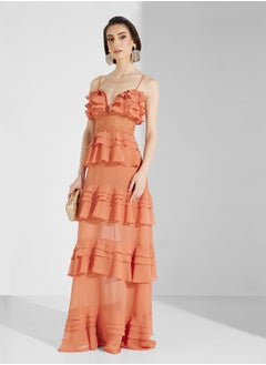 True Decadence Strappy Ruffled Maxi Dress  - Image 1