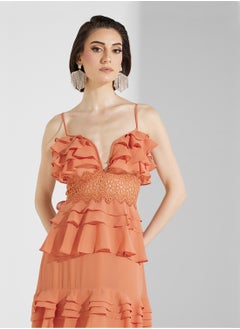 True Decadence Strappy Ruffled Maxi Dress  - Image 3