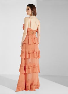 True Decadence Strappy Ruffled Maxi Dress  - Image 2