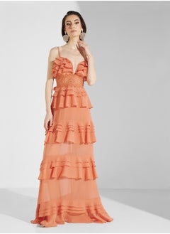 True Decadence Strappy Ruffled Maxi Dress  - Image 4