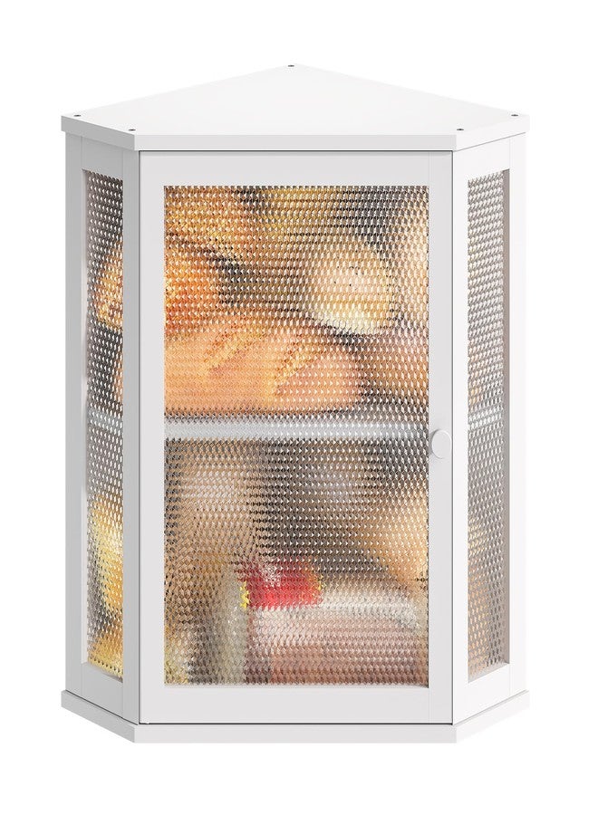 STDDRE Corner Bread Box Kitchen Countertop Extra Large Capacity Farmhouse Bread Box, Corner Countertop Storage, Double Layer Bread Holder (White, Extra Large) - Image 1