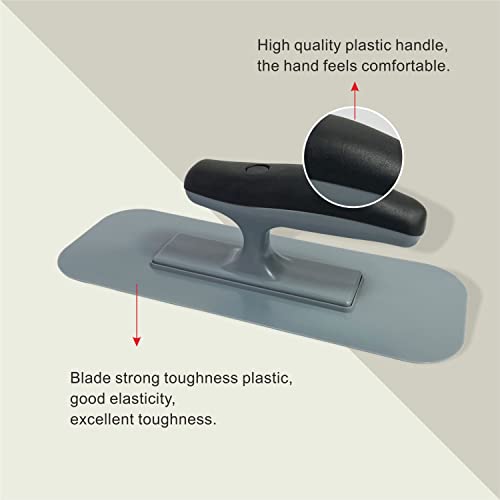 Hanroy Plastic Trowel with Black Comfortable Grip Handle, Includes 3.5" x 9.5'' Finishing Trowels, Lightweight Mounting, Round End, Suitable for Scrape,Plastering and Paint Walls(D1147) - Image 2