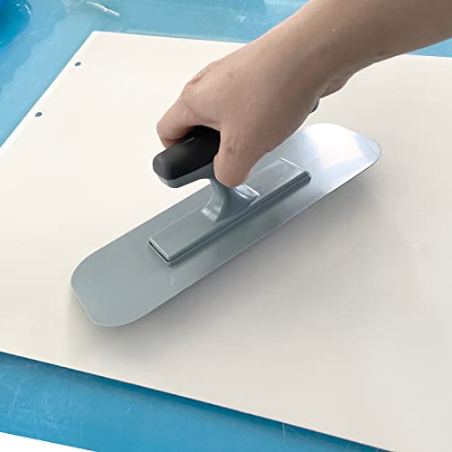 Hanroy Plastic Trowel with Black Comfortable Grip Handle, Includes 3.5" x 9.5'' Finishing Trowels, Lightweight Mounting, Round End, Suitable for Scrape,Plastering and Paint Walls(D1147) - Image 3