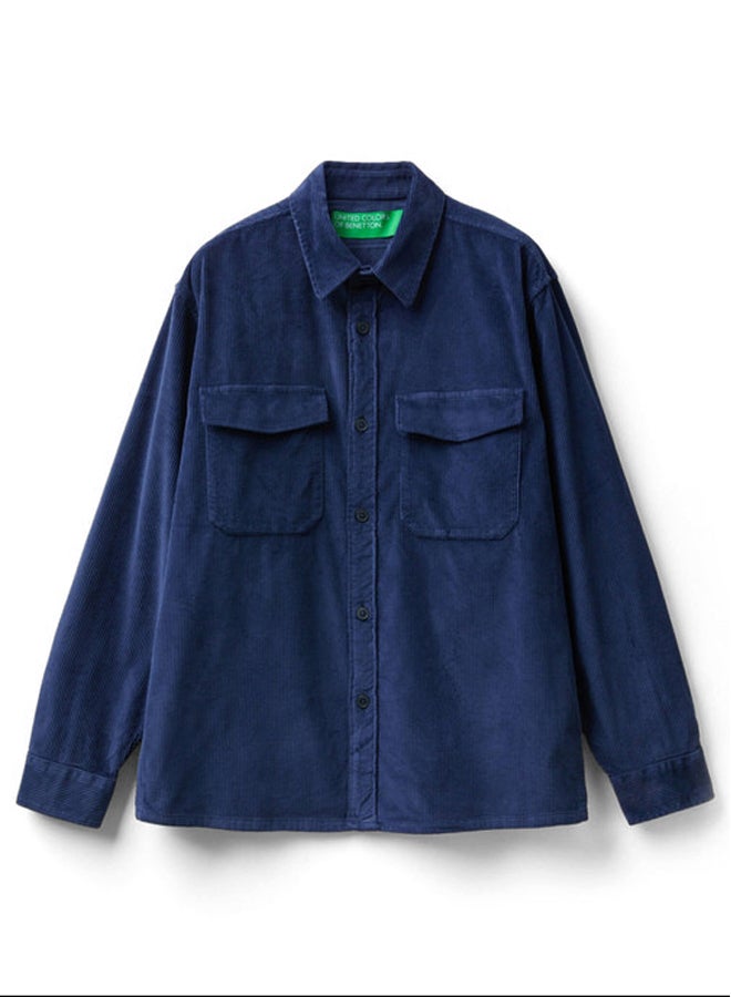 Benetton VELVET RIBBED SHIRT  - Image 4