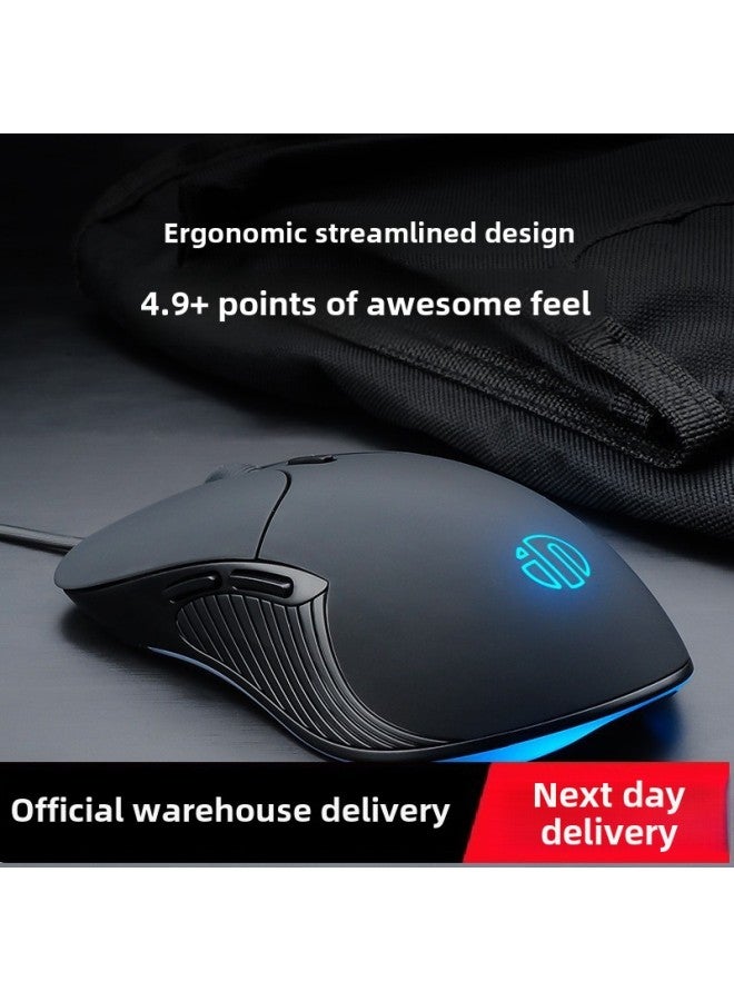 Gaming Mouse Notebook Mute Desktop Office Silent PB1 Cable Electric Competition Special Computer Machinery-Color:Classic White [6-button Upgraded Version Qingying + Mouse Pad-Interface:Official Standard - Image 2