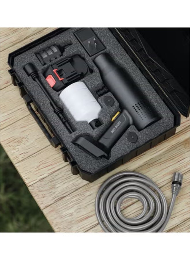 GREEN LION Cordless Portable Pressure Washer 240W / High Pressure Car Wash / Effortless Cleaning / Detachable Battery / 8m Spray Range /4L/min Water Flow / Easy-to-Use / Outdoor Furniture Cleaning /Water Gun CX240 - Black - Image 2