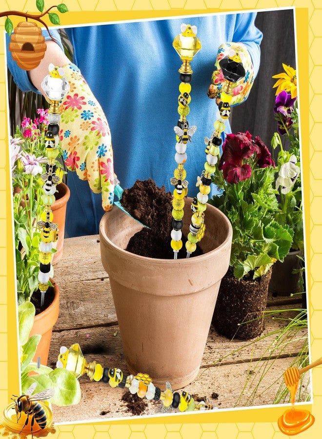 Lineshading DIY Beaded Stakes Garden Stakes DIY Garden Decor for Craft Supplies (Bee) - Image 3