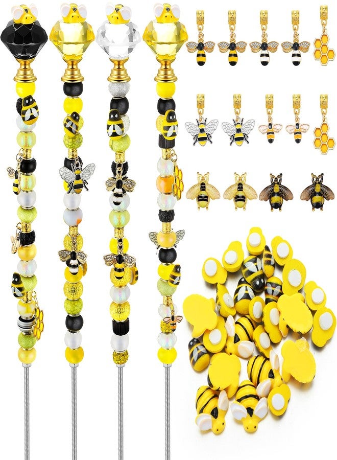 Lineshading DIY Beaded Stakes Garden Stakes DIY Garden Decor for Craft Supplies (Bee) - Image 1