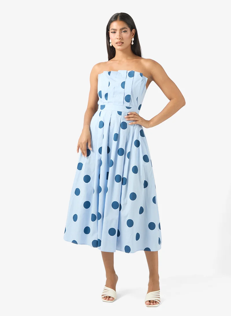 ايلا Bandeau Polka Print Dress