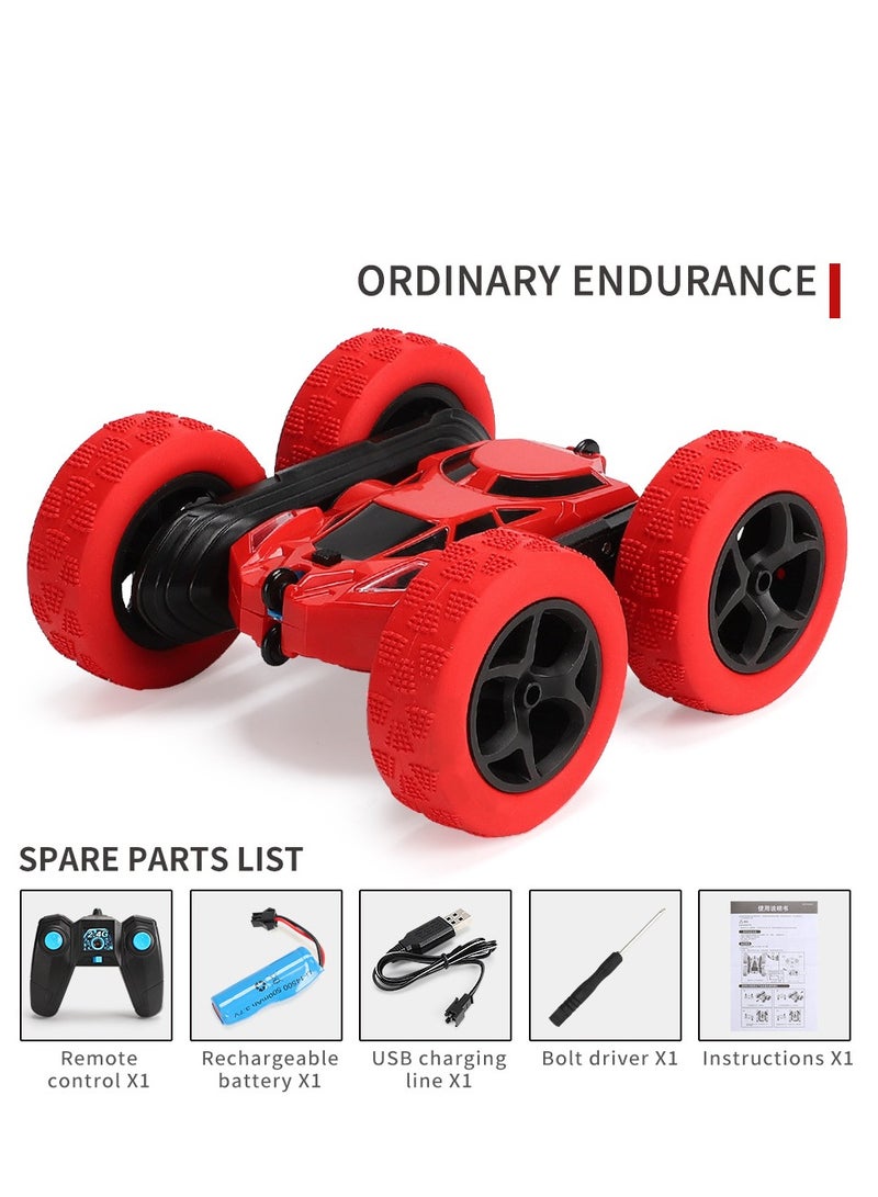 Remote control car double-sided 360° rotation four-wheel drive remote control car with front lights 2.4GHz electric racing stunt toy car off-road stunt car rechargeable toy car suitable for boys  - Image 1