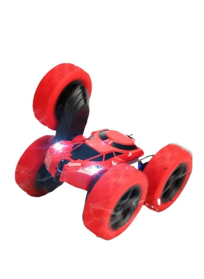Remote control car double-sided 360° rotation four-wheel drive remote control car with front lights 2.4GHz electric racing stunt toy car off-road stunt car rechargeable toy car suitable for boys  - Image 2
