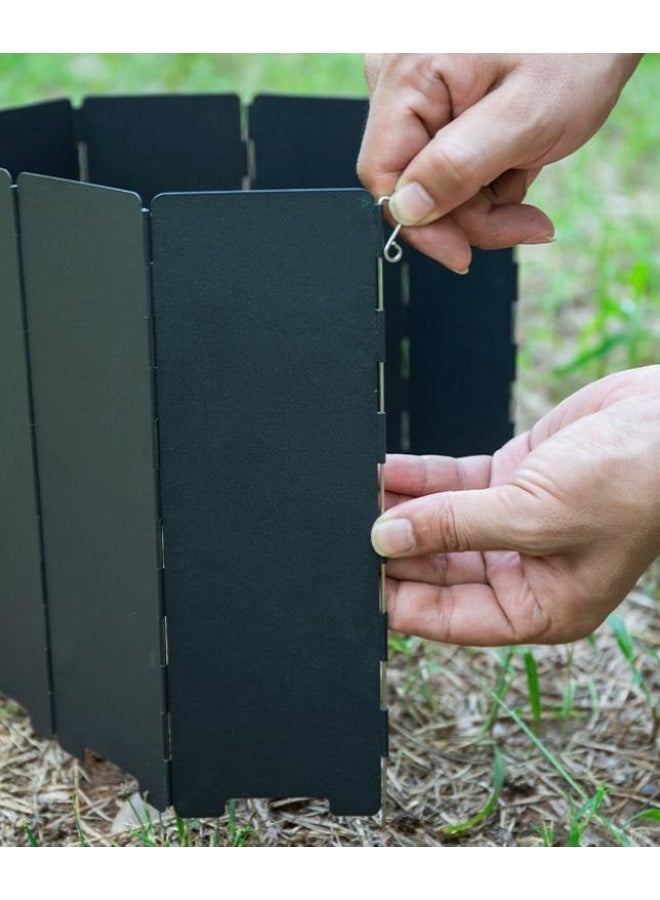 هومستر مخيم موقد الزجاج الأمامي ، 10 لوحات الألومنيوم للموقف في التخييم ، المشي لمسافات طويلة ، ركوب الظهر ، نزهة أو في الفناء الخلفي ، أسود - Image 2