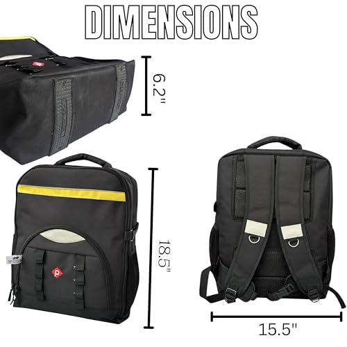 PAHAL 19 Inch Heavy Duty Tool Backpack – Multipocket Fabric Tool Storage Organizer for Electrician, Technician, Service Engineer, Mechanic & Carpenter, Yellow Black - Image 2