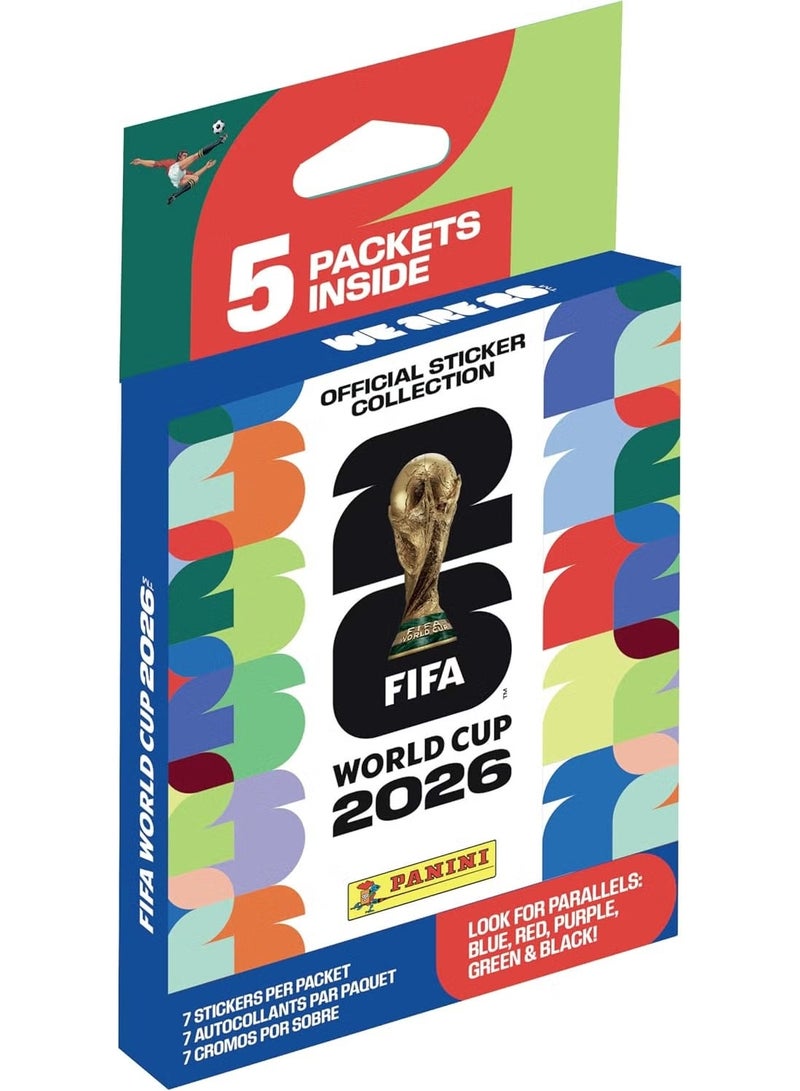بانيني مجموعة ملصقات تذكارية لكأس العالم لكرة القدم 2026، 5 عبوات، 35 ملصقًا للاعبين بتصميم بانيني، هدية تذكارية رائعة لمحبي كرة القدم من المراهقين والبالغين. - Image 1