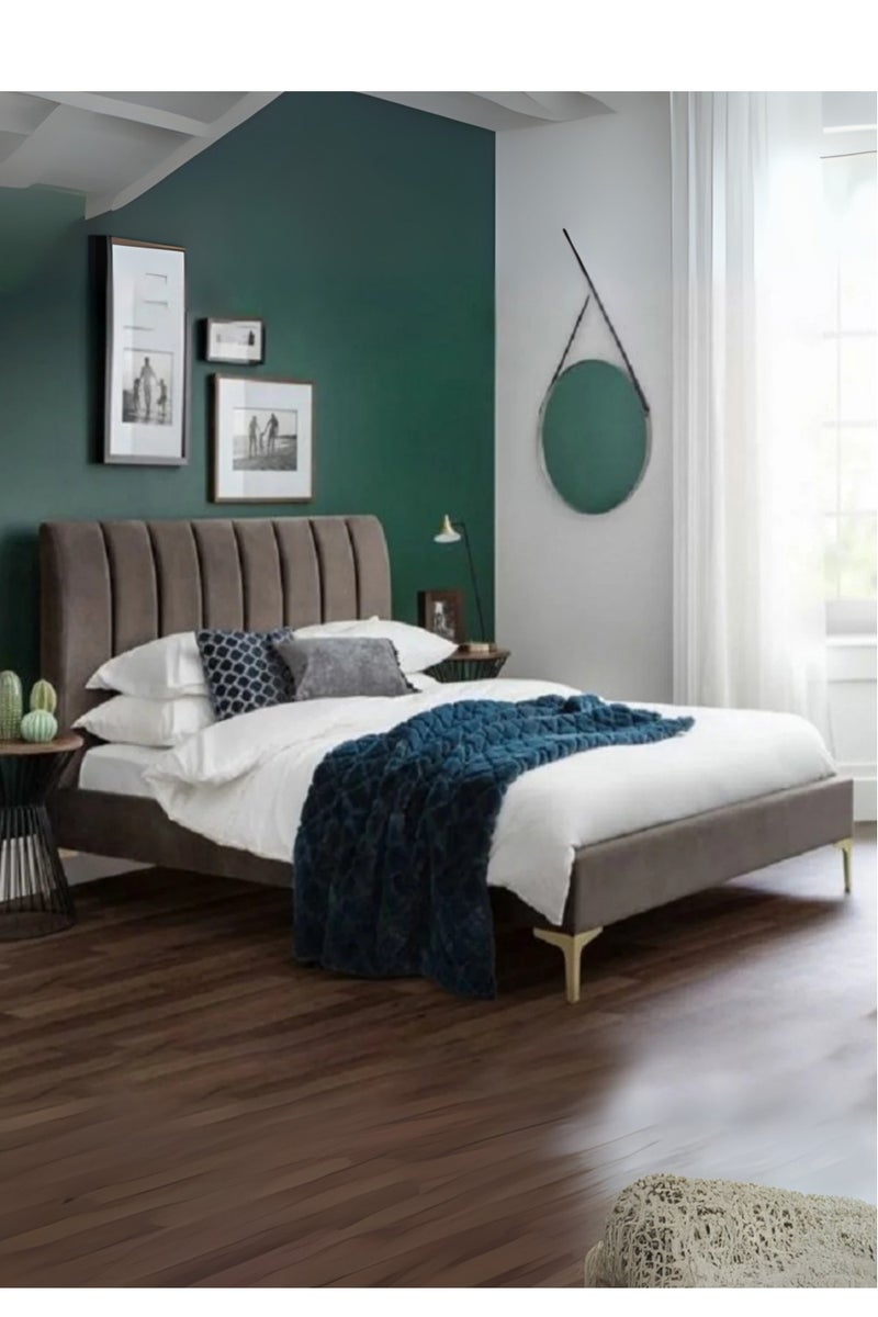 سرير نوا المخملي المنجد عموديًا - تصميم قابل للتخصيص لغرف النوم في الإمارات العربية المتحدة