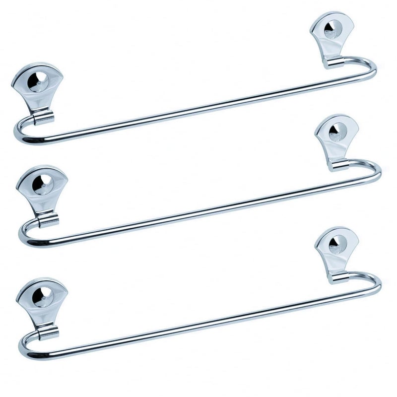 FORTUNE Stainless Steel Towel Rod/Towel Bar/Towel Holder/Towel Hanger/Towel Stand/Towel Rack/Towel Rail for Washroom Bathroom Accessories for Home, Hotel - Chrome (18 Inch, Pack of 3) - Image 1