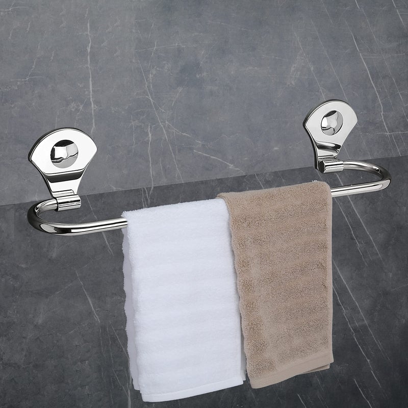 FORTUNE Stainless Steel Towel Rod/Towel Bar/Towel Holder/Towel Hanger/Towel Stand/Towel Rack/Towel Rail for Washroom Bathroom Accessories for Home, Hotel - Chrome (18 Inch, Pack of 3) - Image 2