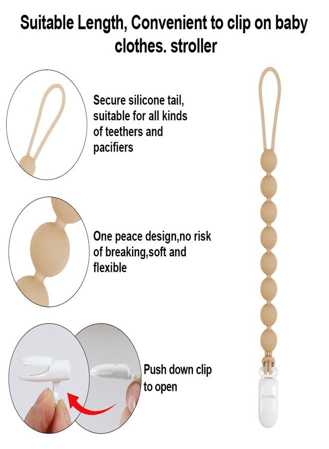 AmazingM Baby Food Grade Silicone Teether Toy with One Piece Design Pacifier Clip Holder,Teething Toys Gift Set for 3 Months+ Boys and Girls,Freezer Safe,BPA Free. (Bubble Tea) - Image 3