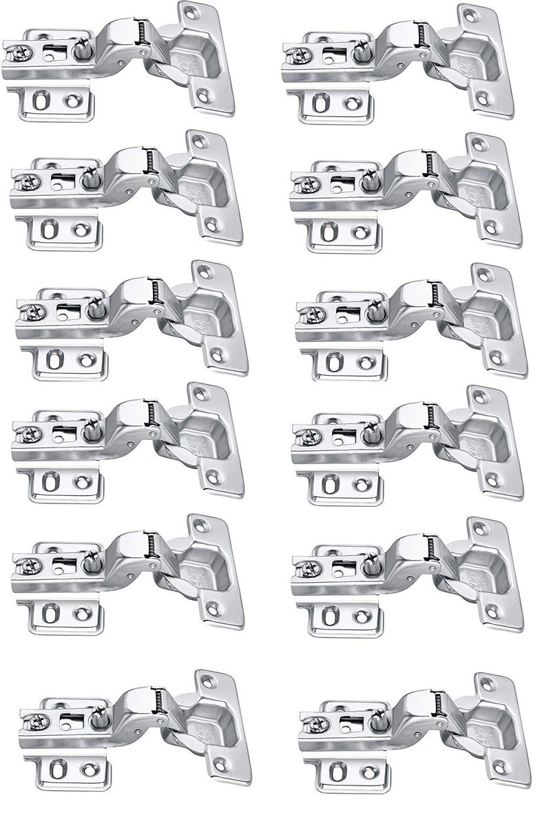 Met Craft Steel Auto Close (Non Soft Close) Slide On Concealed Hinges for Inset Door Pack of 6 Pair (16 Degree Crank,Silver) - Image 1
