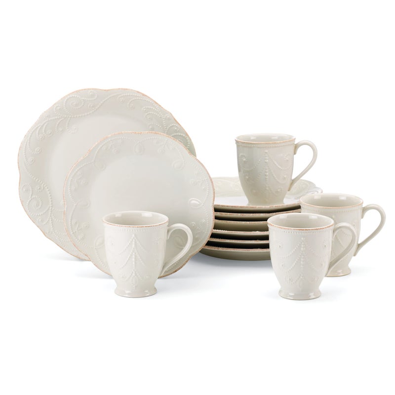 LENOX Lenox French Perle Assorted Plates 75Inch White Set of 4 