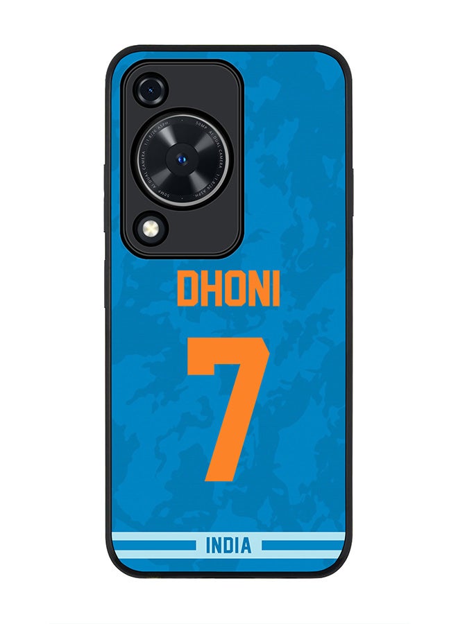 Stylizedd Rugged Black edge case for Huawei nova Y72 / Huawei Enjoy 70 4G, Slim fit Flexible Anti Drop Thin Cover - Team India MS Dhoni, Jersey No 7 - Image 1