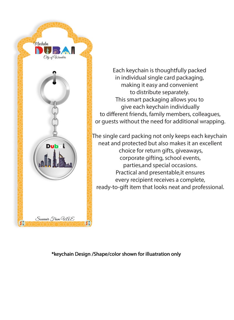 Souvenir Souq Stylish metal keychain 3 pcs  featuring elegant Dubai design with palm tree in three vibrant colors—perfect as a souvenir, gift, or everyday accessory. - Image 4