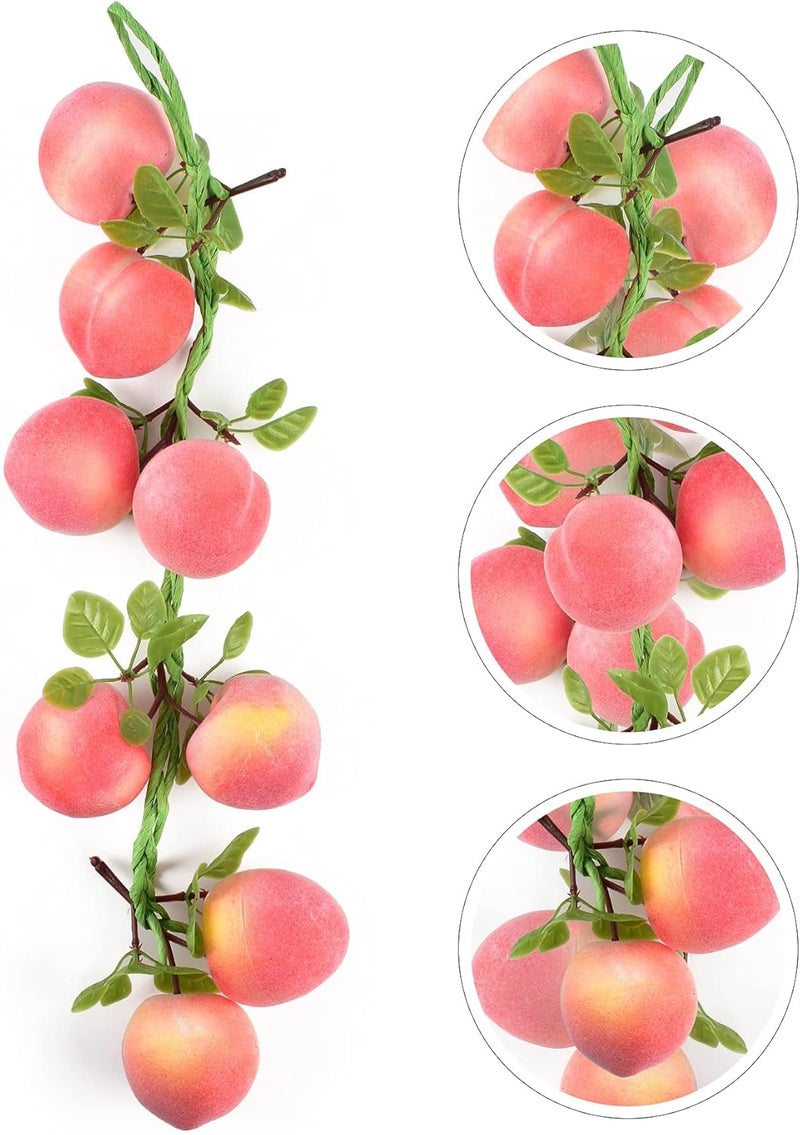 VIOCIWUO Artificial Peach Pendant Fake Fruit Simulation Home Kitchen Party Decorate Lifelike Food Toy Festival Decorations Photo Props - Image 1