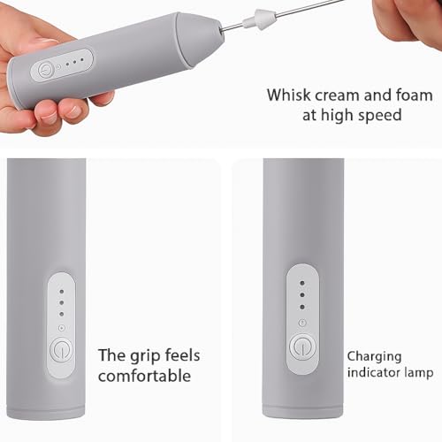 NIbbler Supreme 3-Speed Rechargeable Milk Frother for Coffee | Electric Whisk Mixer | Stainless Steel, Stand-Up Design - Image 3