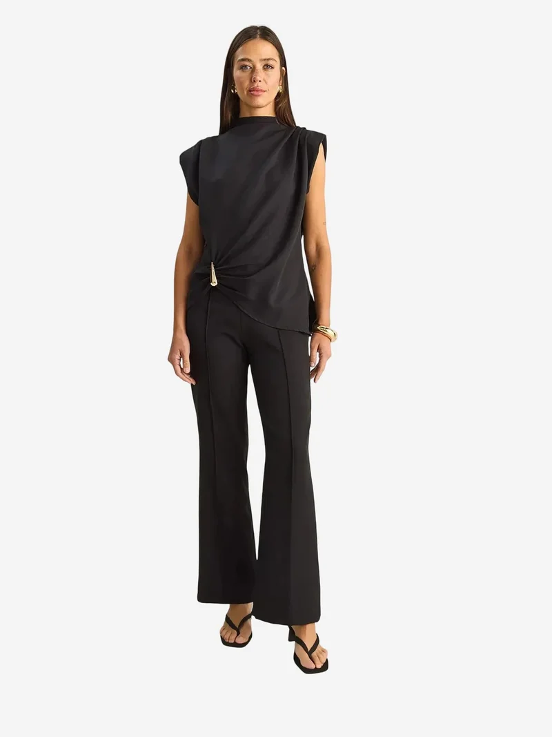 Bianco Lucci LUCCI High Waist Flare Leg Co-ord Set