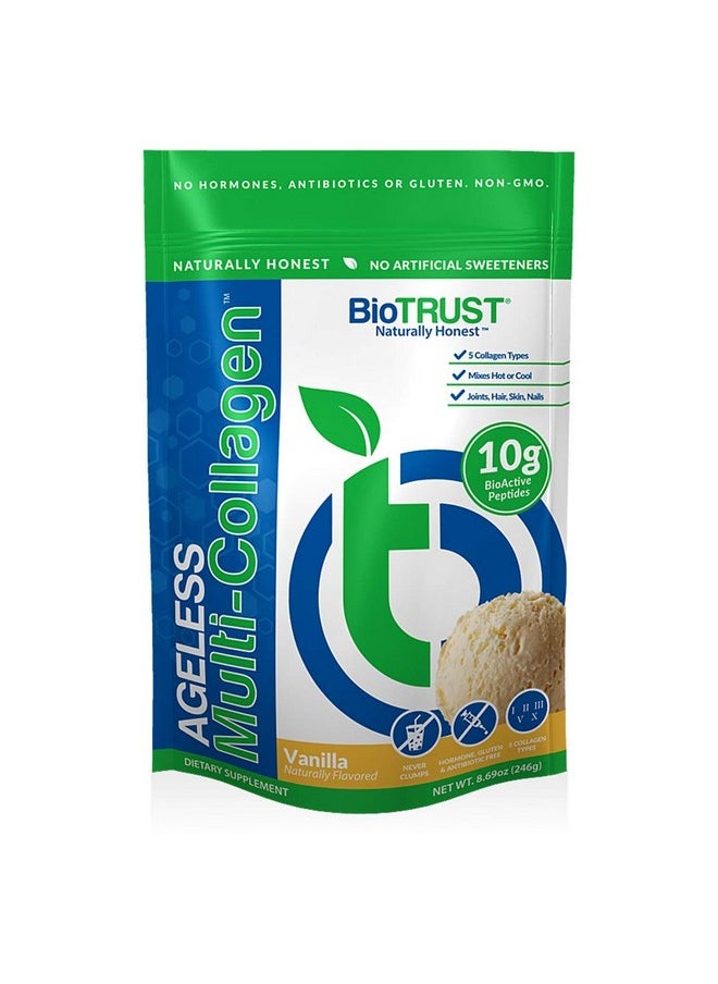 BioTrust Ageless Multi Collagen Protein A 5In1 Collagen Powder 5 Collagen Types Hydrolyzed Collagen Peptides Grassfed Beef Sustainable Fish Chicken And Eggshell Membrane (Vanilla)  - Image 1