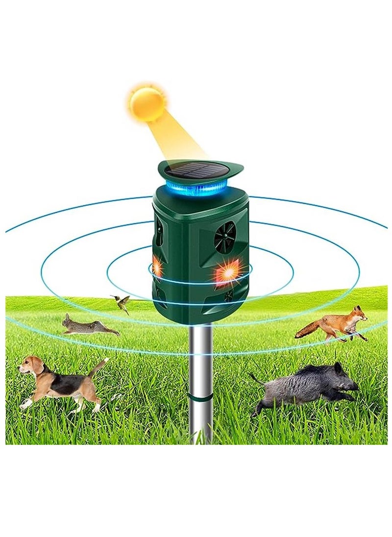Generic Cat Repellent, Ultrasonic Solar Outdoor Animal Repeller, Activated Waterproof Cat Repellent with Ground Stake, Motion Sensor, 5 Modes, Ultrasonic Animal Scarer for Garden Yard Field Farm  - Image 1