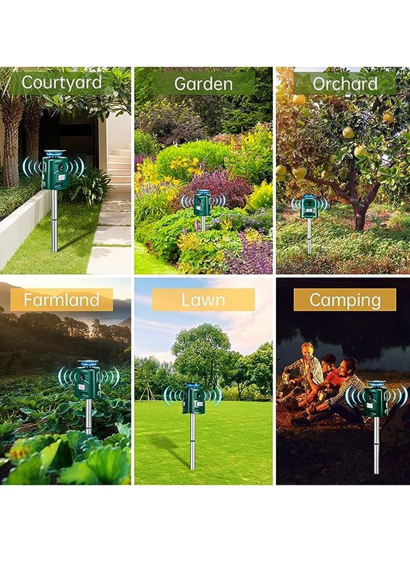 Generic Cat Repellent, Ultrasonic Solar Outdoor Animal Repeller, Activated Waterproof Cat Repellent with Ground Stake, Motion Sensor, 5 Modes, Ultrasonic Animal Scarer for Garden Yard Field Farm  - Image 5