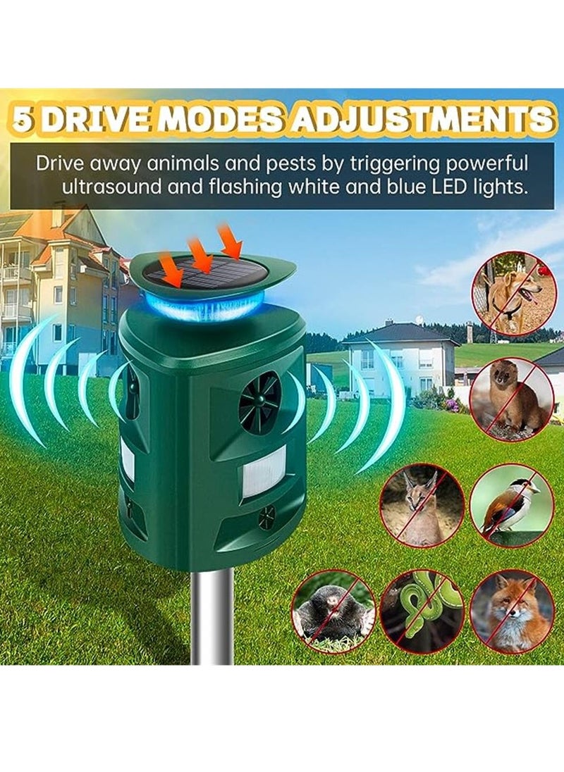 Generic Cat Repellent, Ultrasonic Solar Outdoor Animal Repeller, Activated Waterproof Cat Repellent with Ground Stake, Motion Sensor, 5 Modes, Ultrasonic Animal Scarer for Garden Yard Field Farm  - Image 3
