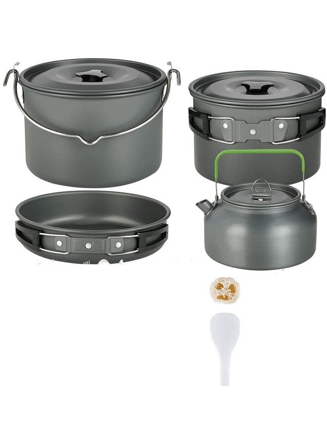 Linist طقم أواني الطهي للتخييم من لينست، وعاء كبير مع طقم طهي للتخييم لـ 6 أشخاص للتخييم في الهواء الطلق، المشي لمسافات طويلة، النزهات - Image 1