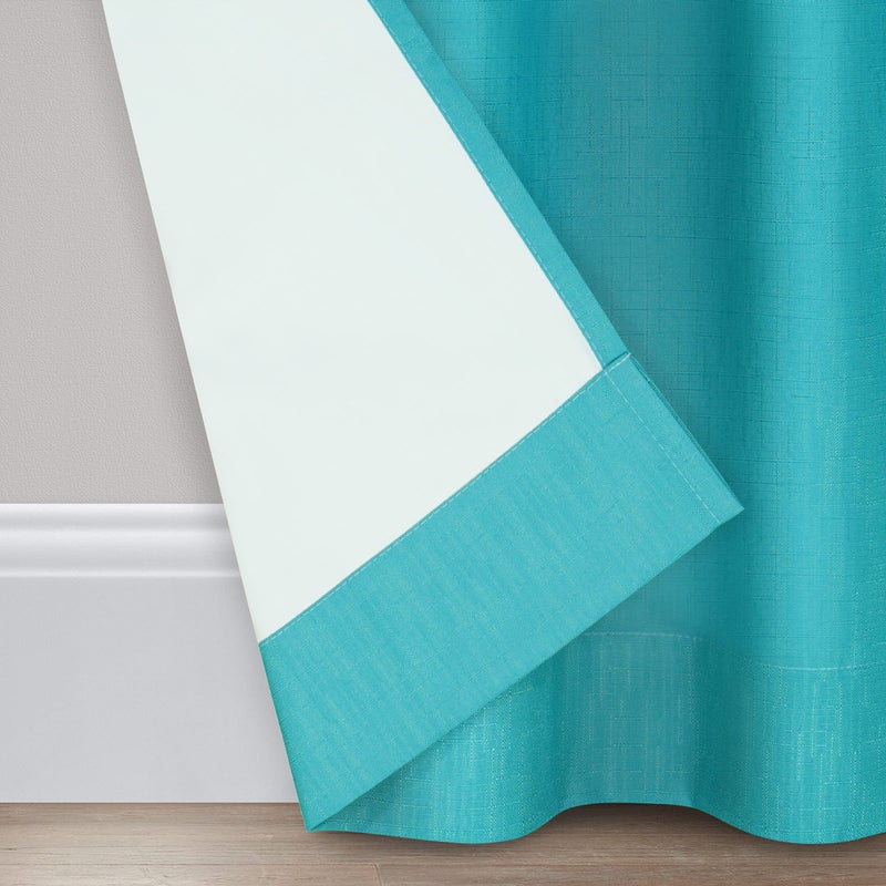 إكليبس Eclipse Kendall Modern Blackout Thermal Rod Pocket Window Starter لغرفة النوم أو غرفة المعيشة (لوحة واحدة) 42 × 84 الفيروز - Image 4