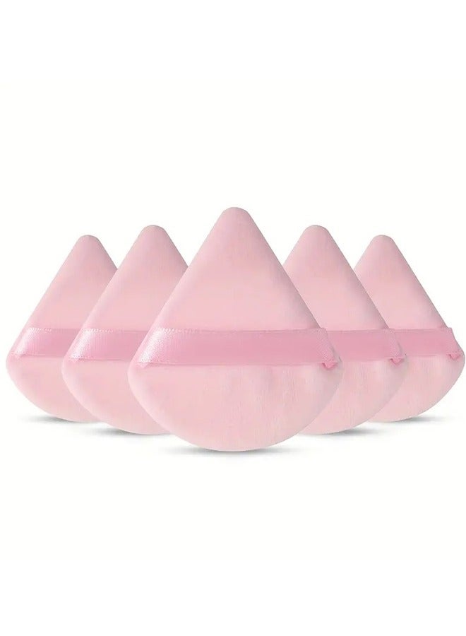 ORiTi 5-Piece Make Up Puff Face Soft Triangle Powder Puffs For Loose Powder Velous Cosmetic Foundation Sponges Blender - 2 Pink And 3 Black - Image 2