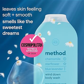 Method Body Wash Wind Down Shower Gel Chamomile Starflower and Blue Lavender Scent Pack of 1 532ml - Image 3