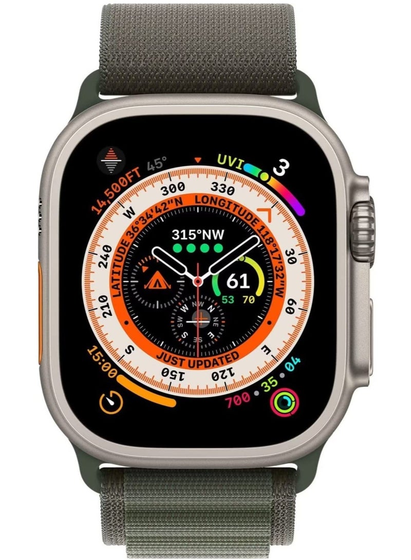 ELTRAZONE أحزمة Apple Watch Ultra، للنساء والرجال، طبقتين من القماش بحلقة منسوجة من التيتانيوم على شكل حرف G لسلسلة Iwatch 8/7/6/5/4/3/2/1/SE، Starlight، 44/45/49 ملم - Image 3