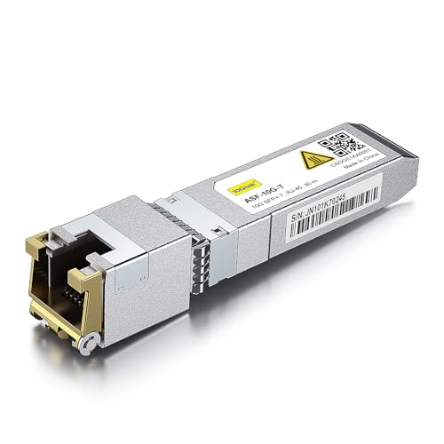 10Gtek SFP+ to RJ-45 10GBase-T Module,10Gbe SFP+ to Copper Ethernet Transceiver for Dell Force10 GP-10GSFP-T,TP-Link TL-SM5310-T and More, RJ-45 SFP+ CAT.6a, up to 30-Meter - Image 1