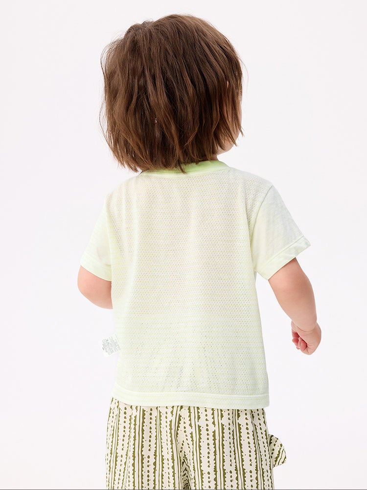 بالابالا تيشيرت بطباعة أمامية وأزرار على الكتف للأولاد - Image 3