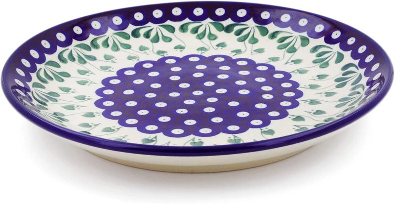 Polmedia Polish Pottery Polish Pottery 10inch Dinner Plate made by Ceramika Artystyczna Bleeding Heart Peacock Theme  Certificate of Authenticity - Image 2