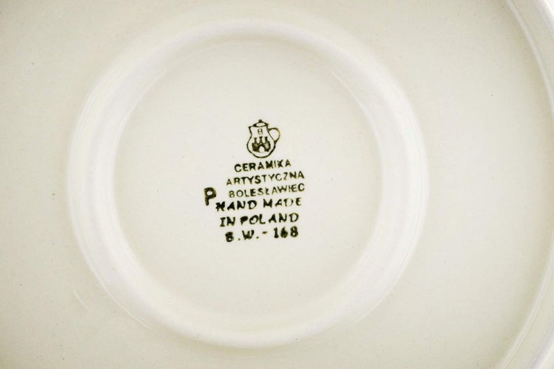 Polmedia Polish Pottery Polish Pottery 10inch Dinner Plate made by Ceramika Artystyczna Bleeding Heart Peacock Theme  Certificate of Authenticity - Image 4